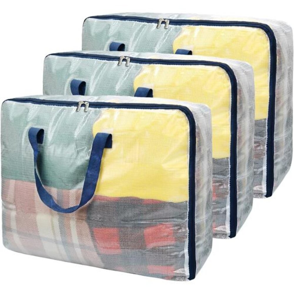 Clear Storage Bags with Zipper, 75L Extra Large Capacity - Closet, Underbed